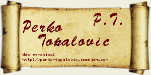 Perko Topalović vizit kartica